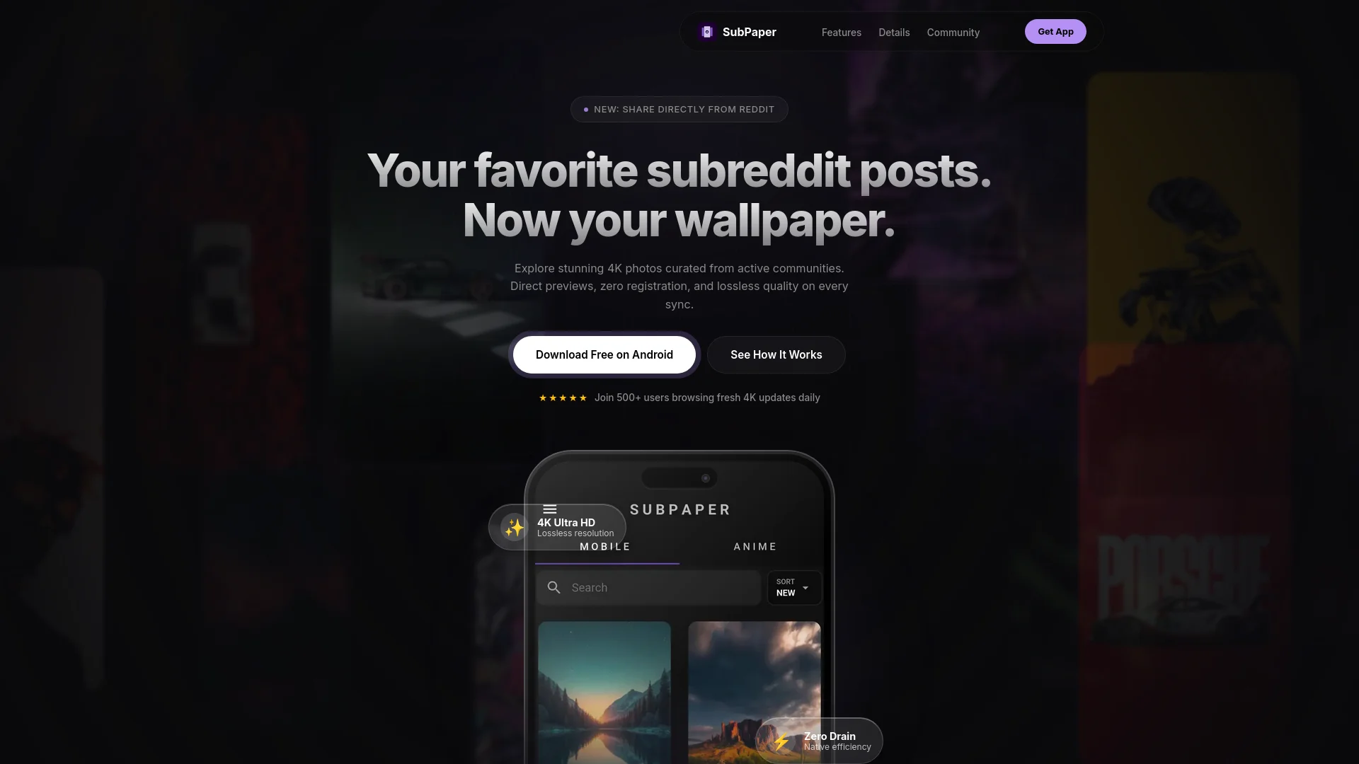 SubPaper - Reddit Wallpapers App